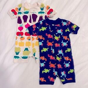 Hanna Andersson Baby 2-Way Zip Short Sleeper bundle 0-3 month